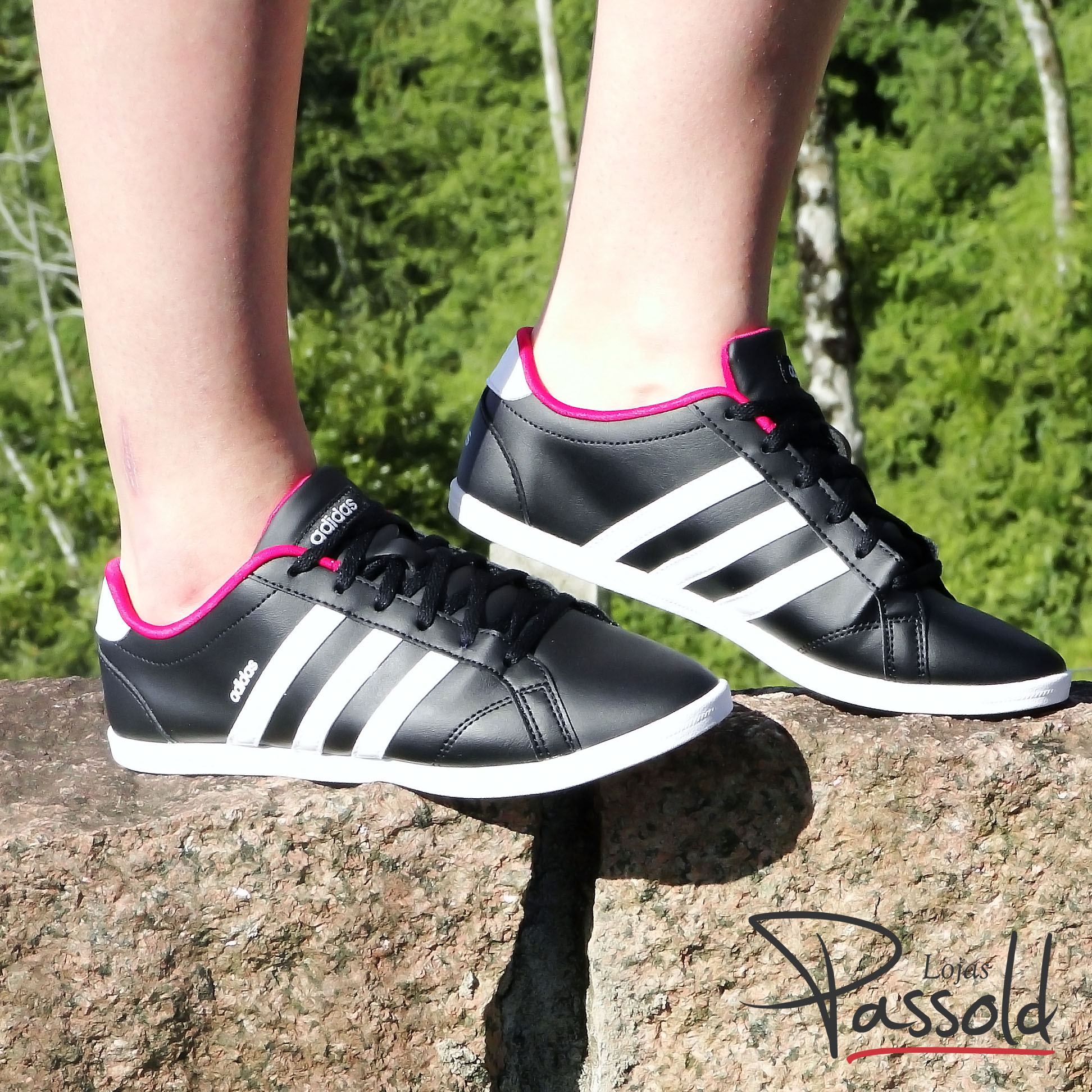 adidas neo preto e rosa adidas neo preto e rosa